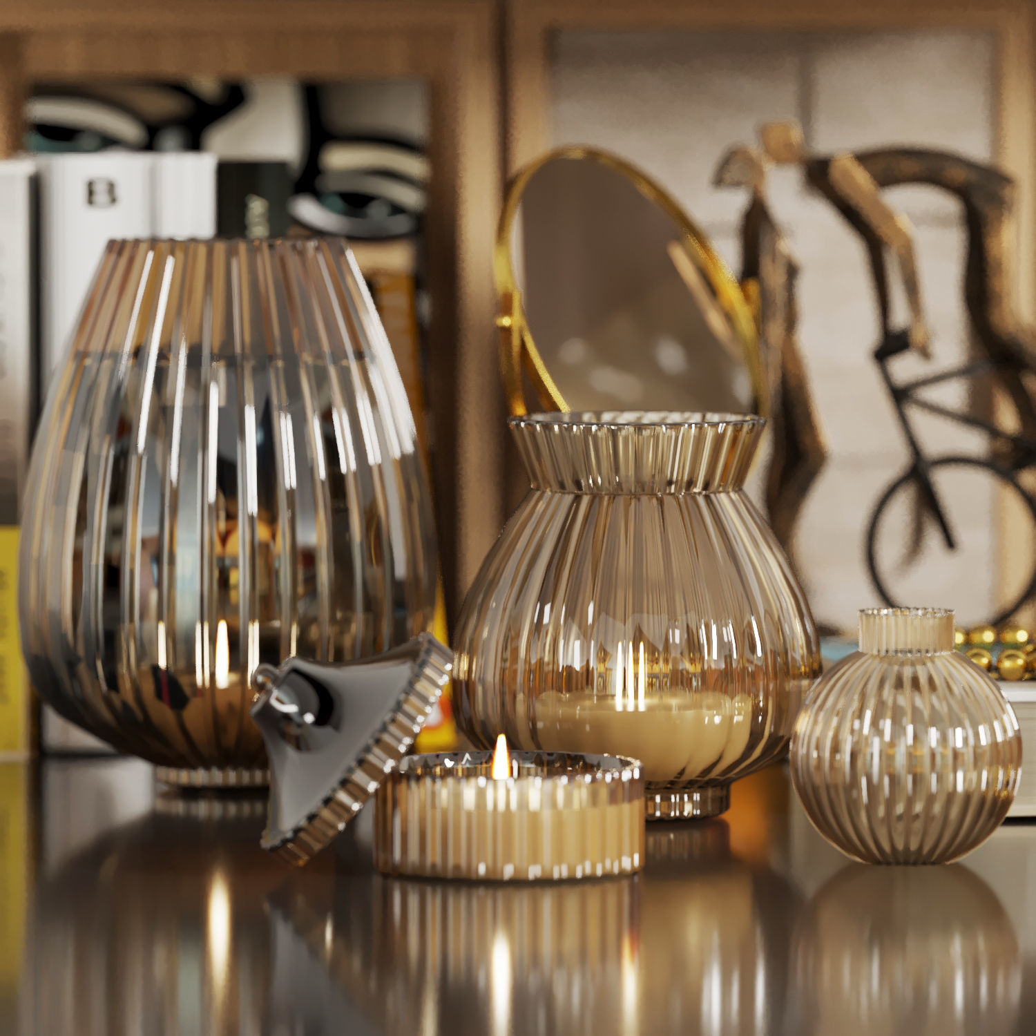 pampas decorative set 003 3D model_3