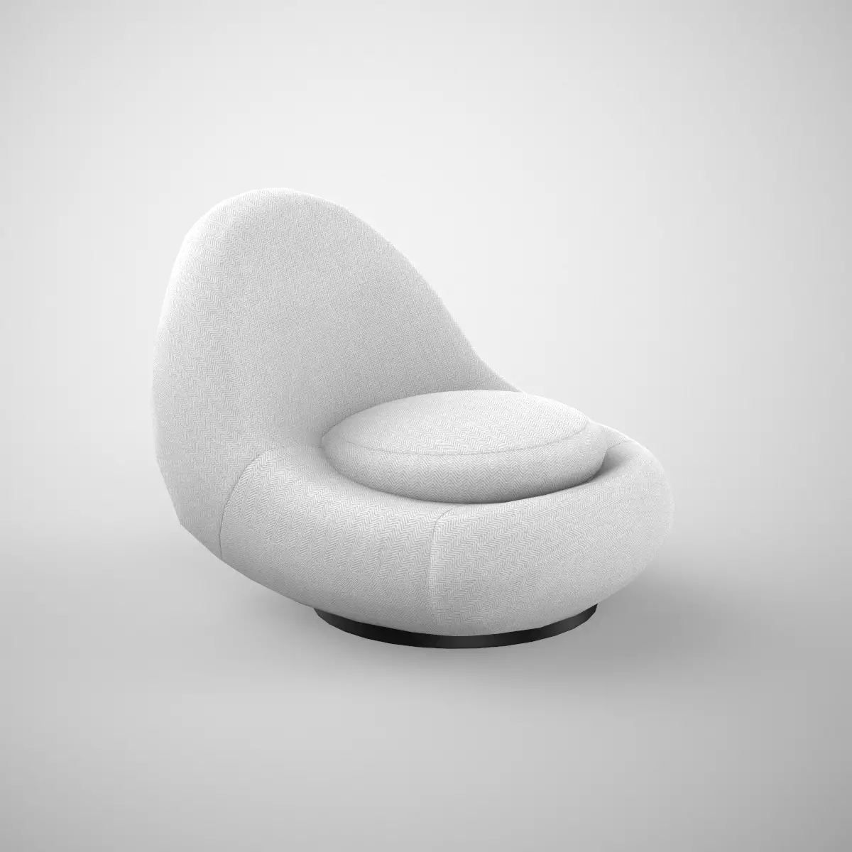 Deane Lounge Chair white Low-poly 3D model