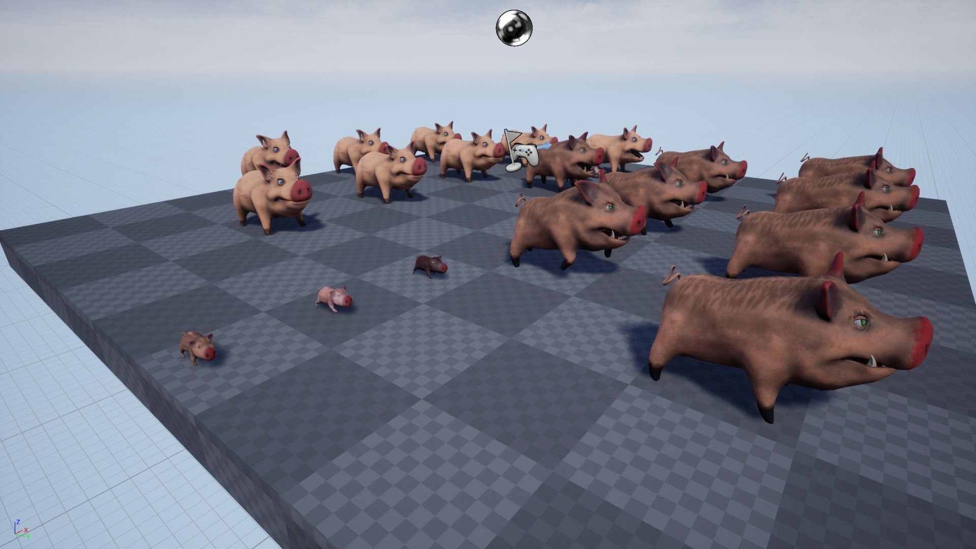 Stylized Piggy Family Low-poly 3D model_6