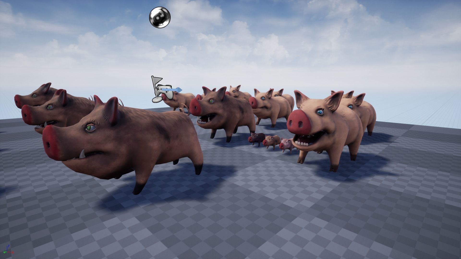 Stylized Piggy Family Low-poly 3D model_5