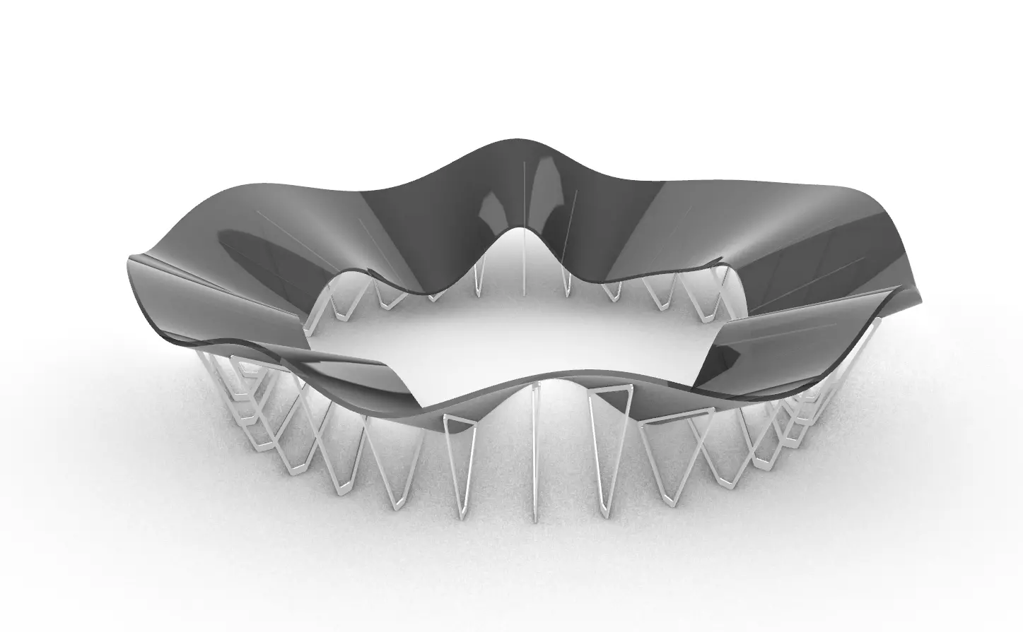 Wavy Shade Pavilion 3D model_0