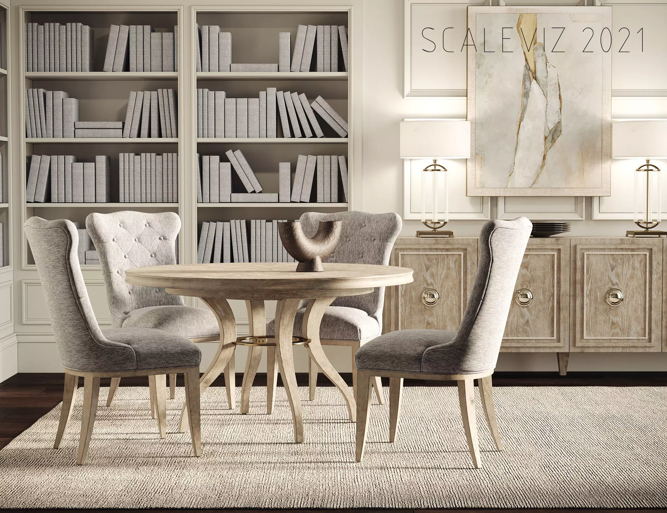 Rustic Dining Room Interior  ID297 3D model_0