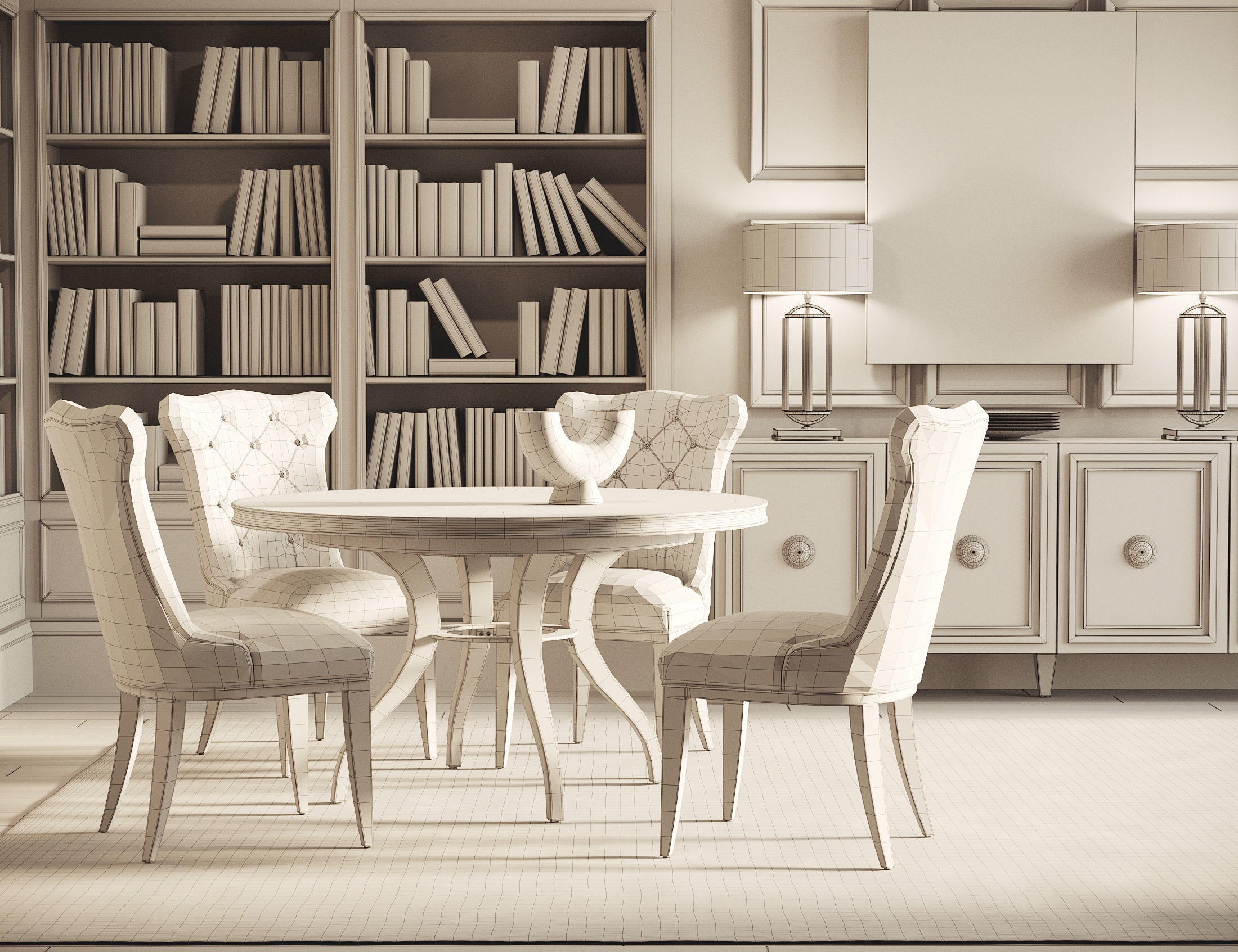 Rustic Dining Room Interior  ID297 3D model_3