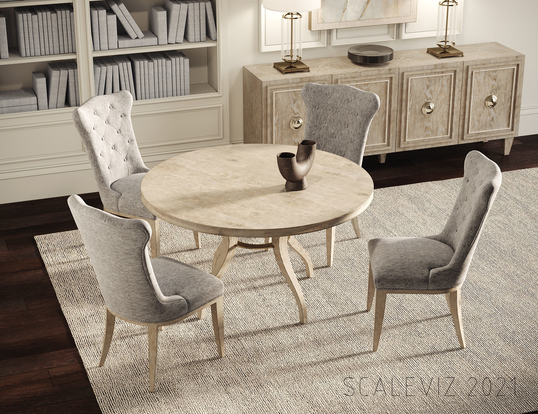 Rustic Dining Room Interior  ID297 3D model_1