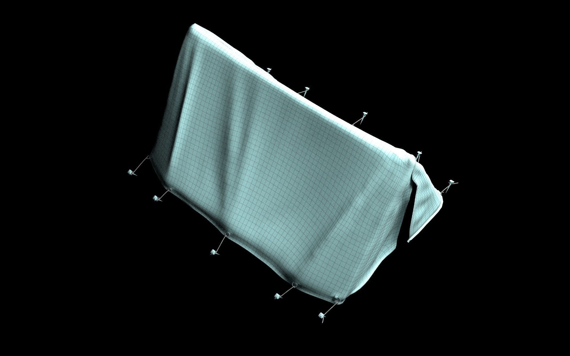 Army Tent Low-poly 3D model_10