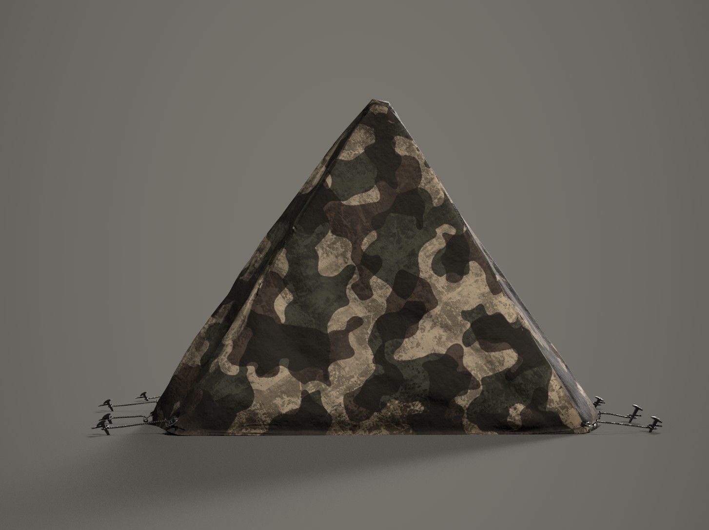 Army Tent Low-poly 3D model_6