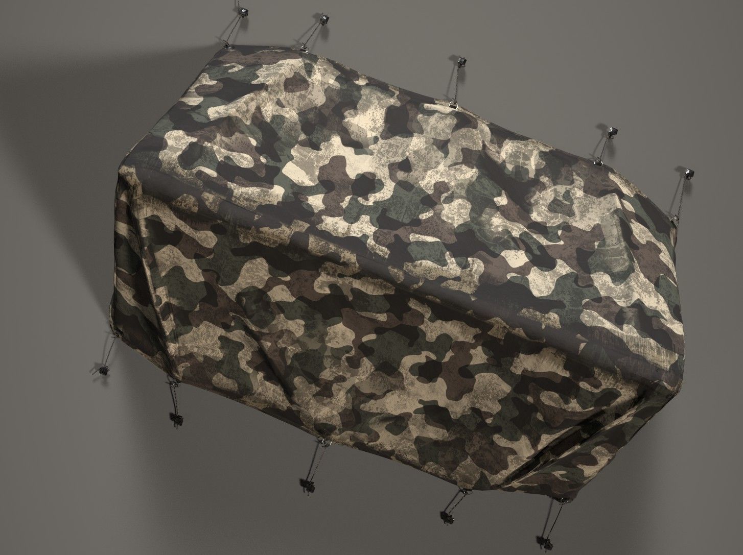 Army Tent Low-poly 3D model_4