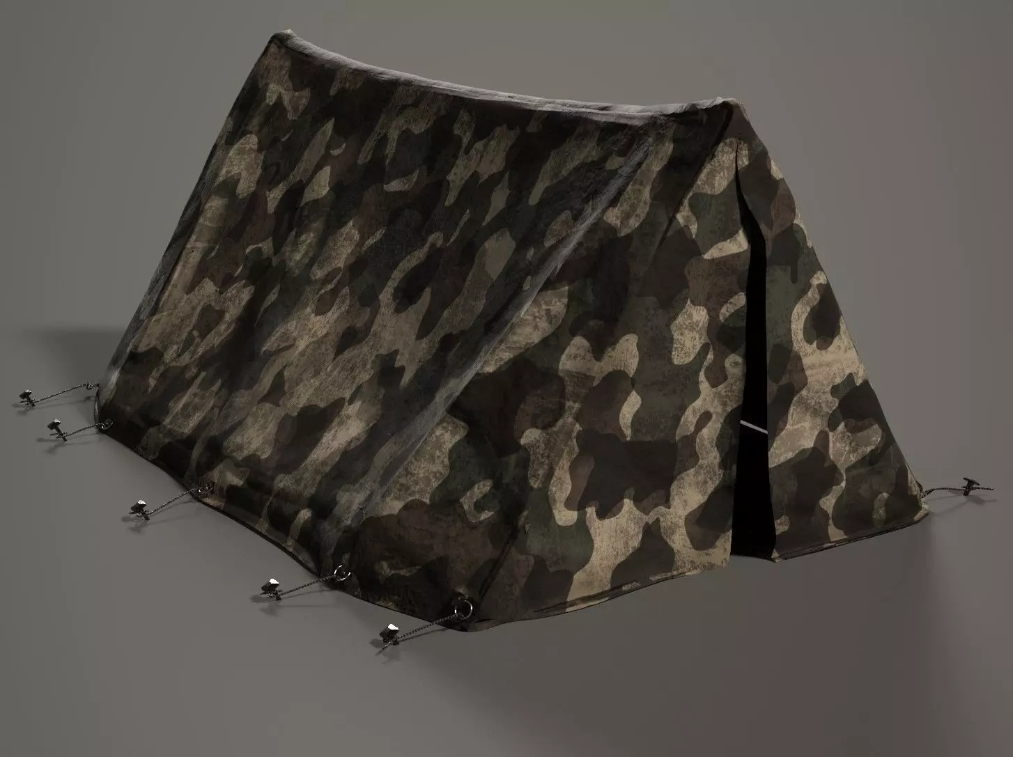 Army Tent Low-poly 3D model_0