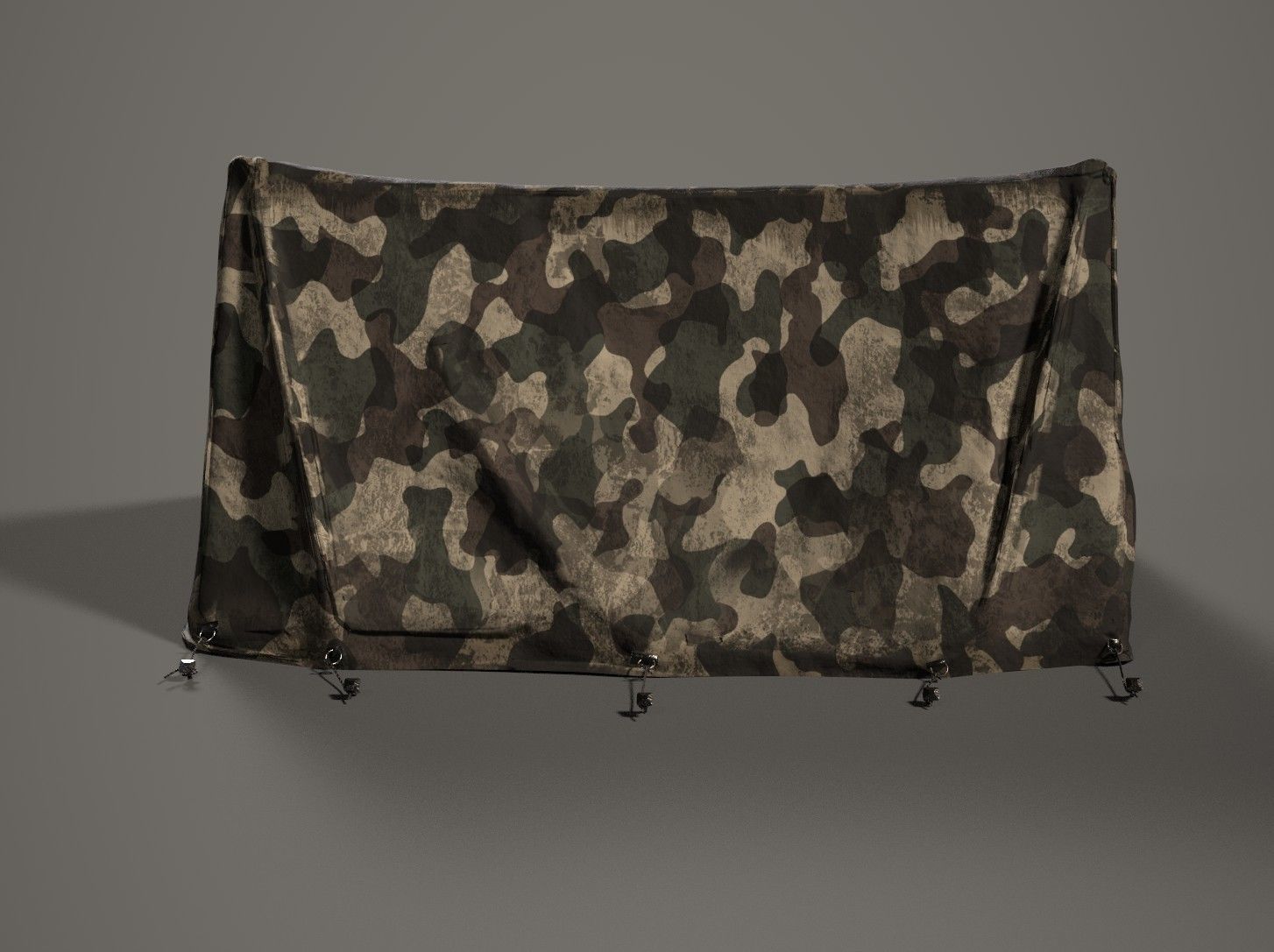 Army Tent Low-poly 3D model_3