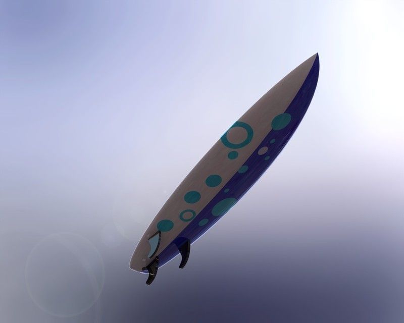 Surfboard sword flying in sky Free 3D model_9