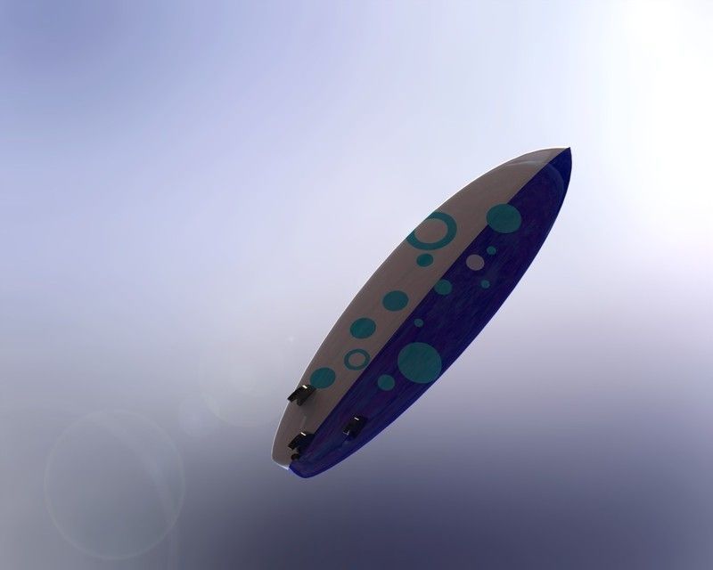 Surfboard sword flying in sky Free 3D model_10