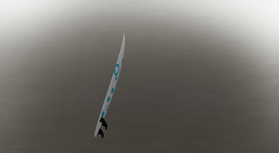 Surfboard sword flying in sky Free 3D model_2