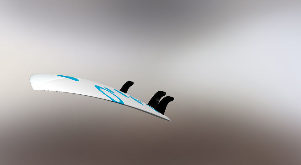 Surfboard sword flying in sky Free 3D model_5