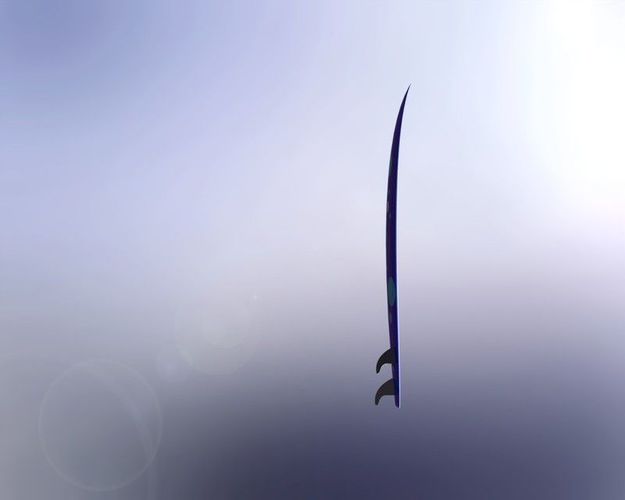 Surfboard sword flying in sky Free 3D model