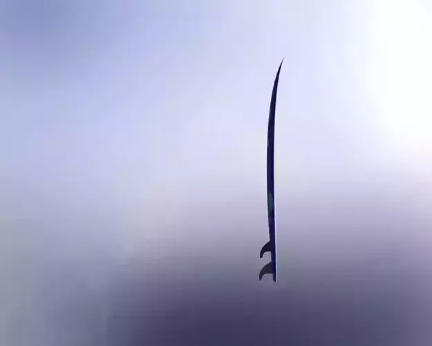 Surfboard sword flying in sky