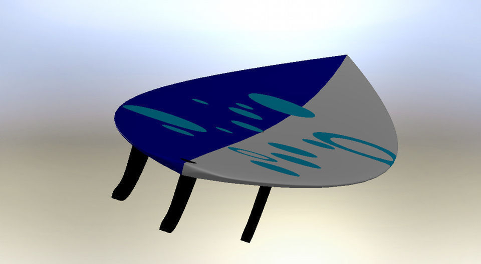 Surfboard sword flying in sky Free 3D model_1