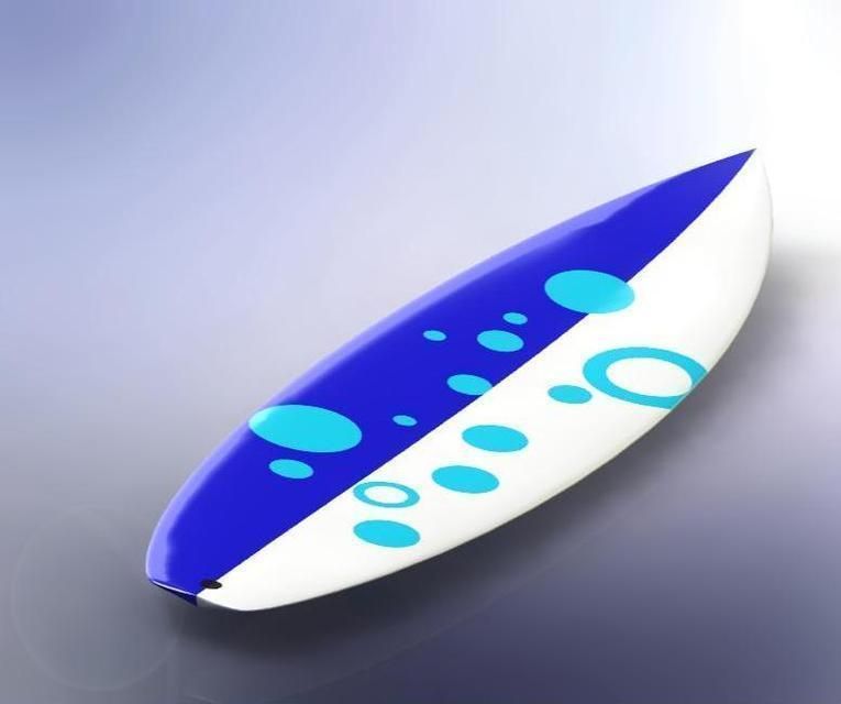 Surfboard sword flying in sky Free 3D model_7