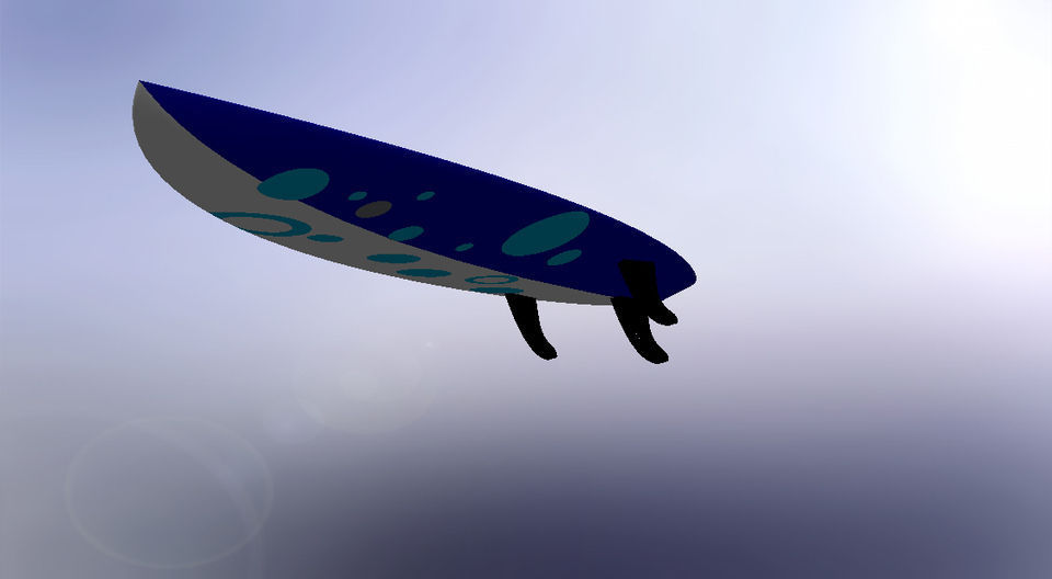 Surfboard sword flying in sky Free 3D model_4