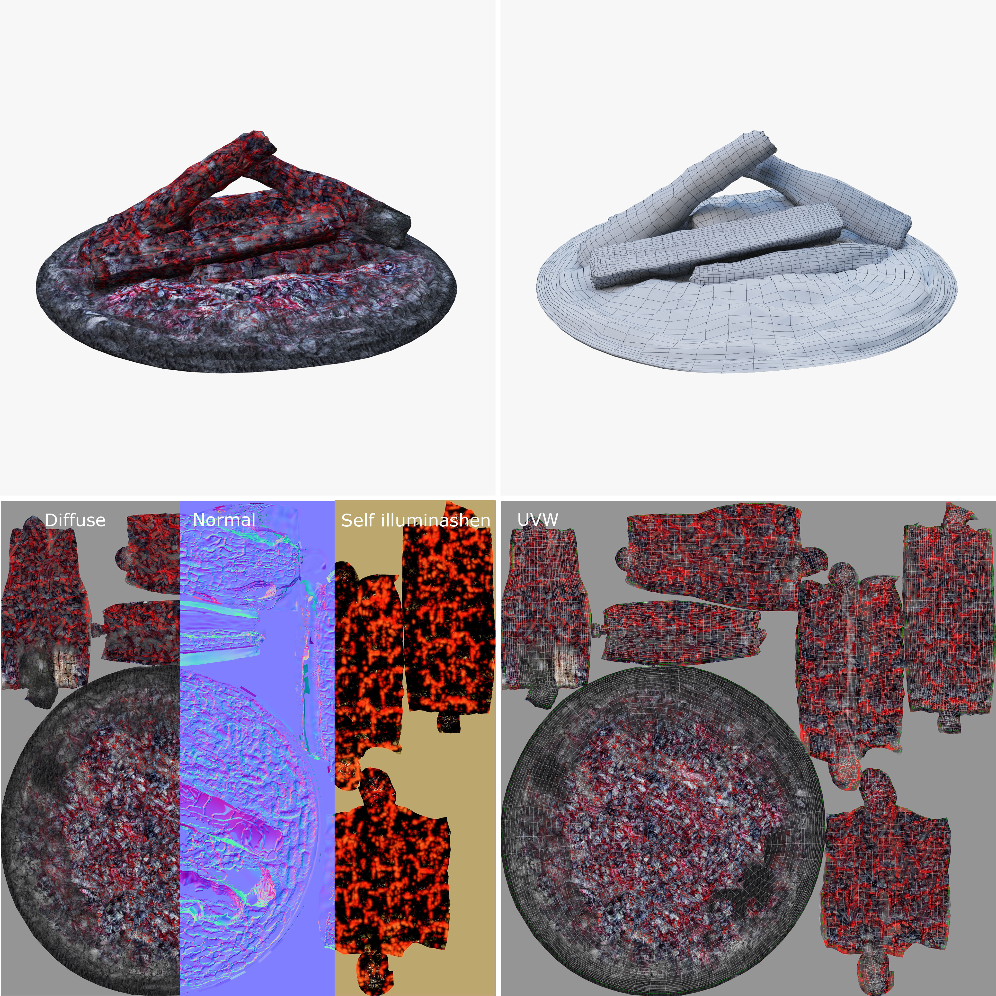 fireplace  Deer 3D model_10