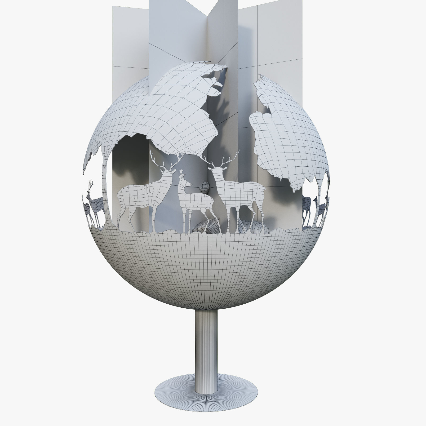 fireplace  Deer 3D model_5