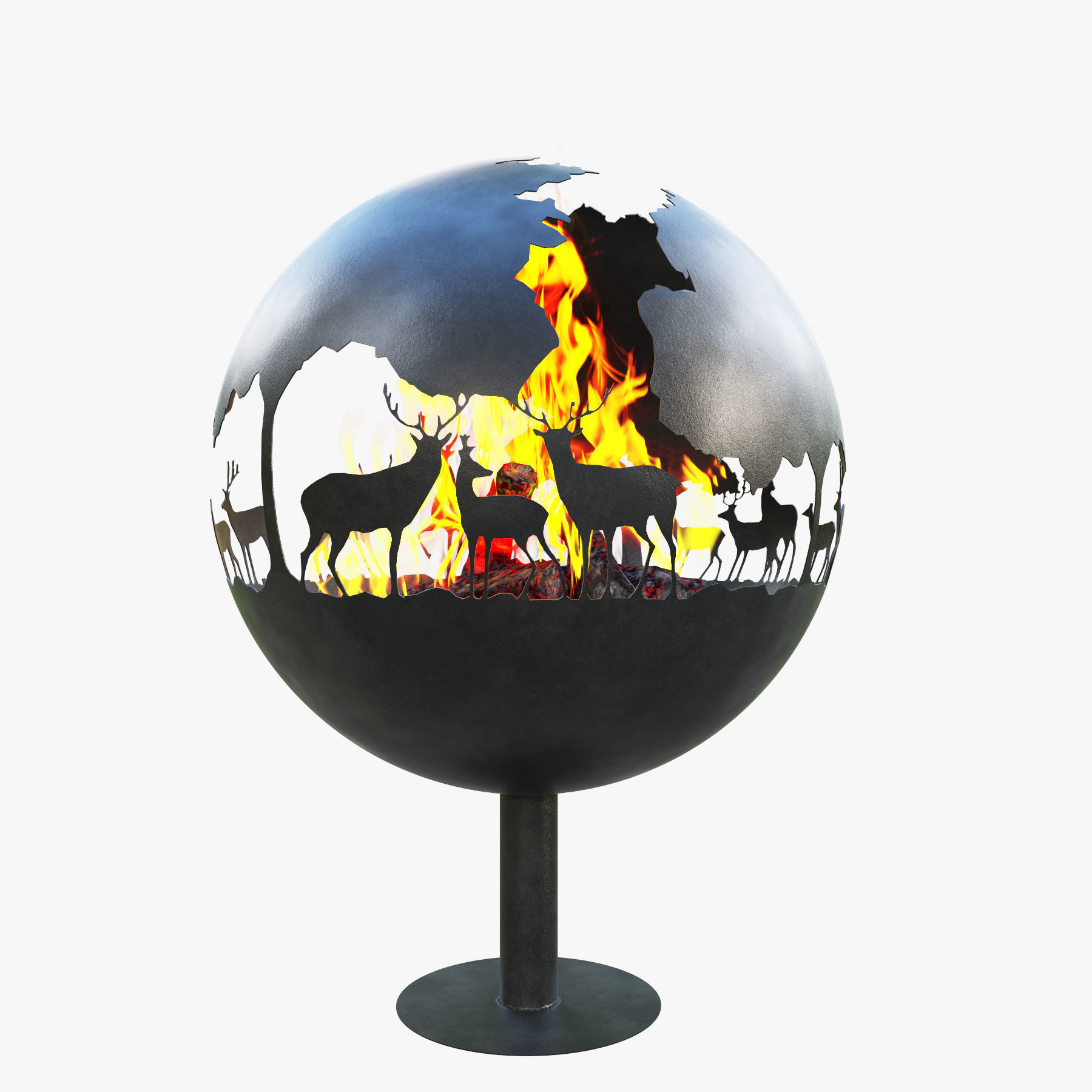 fireplace  Deer 3D model_4