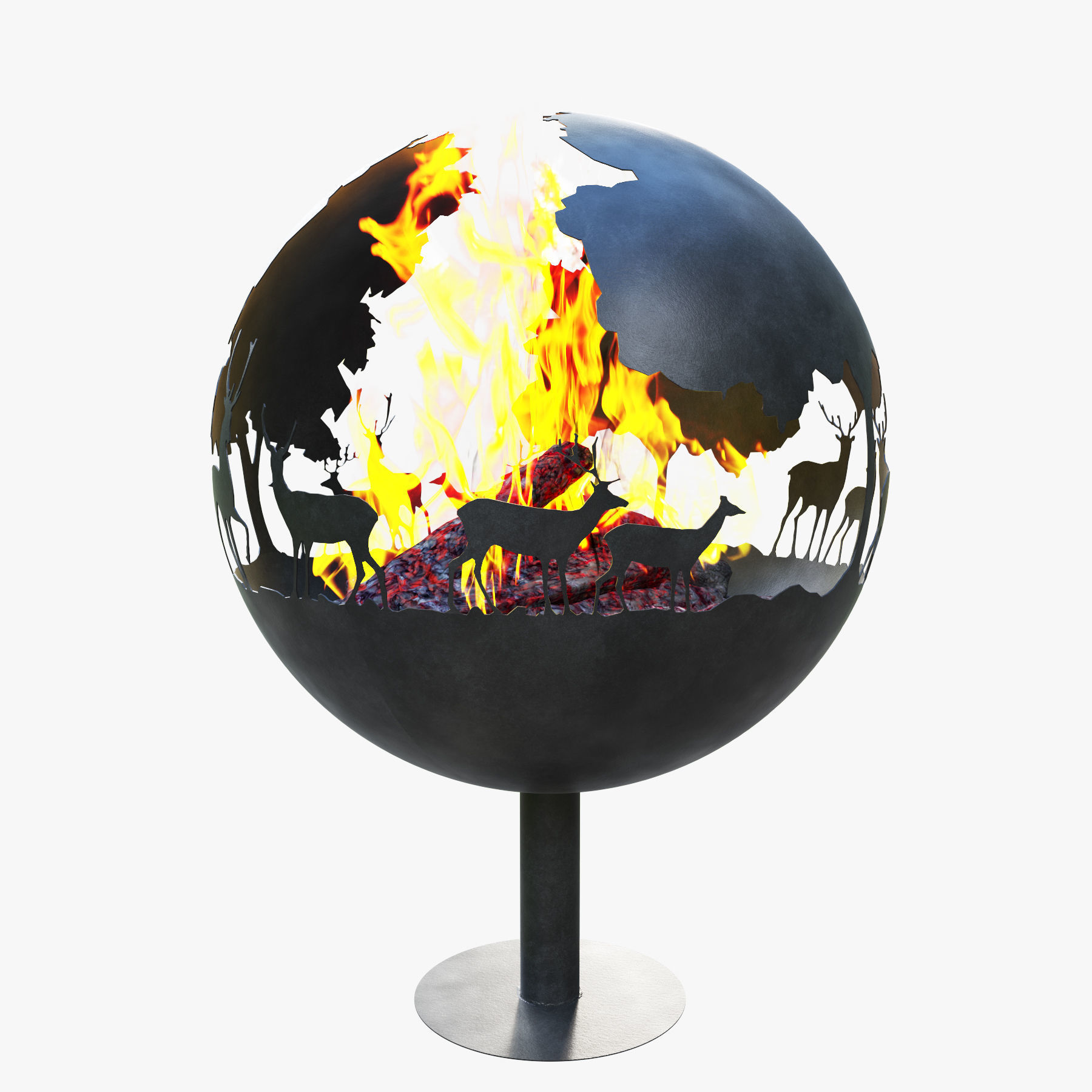 fireplace  Deer 3D model_6