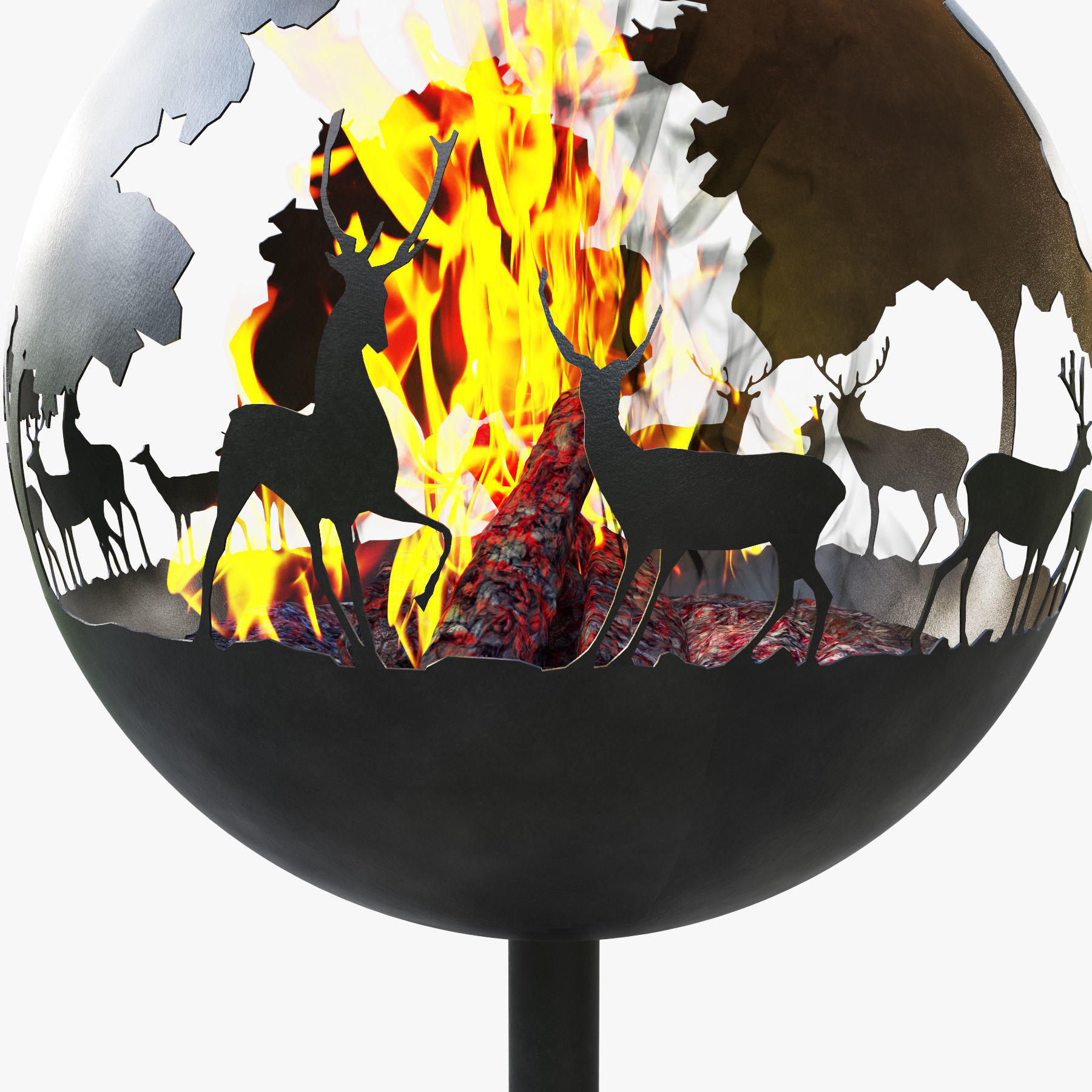 fireplace  Deer 3D model_7