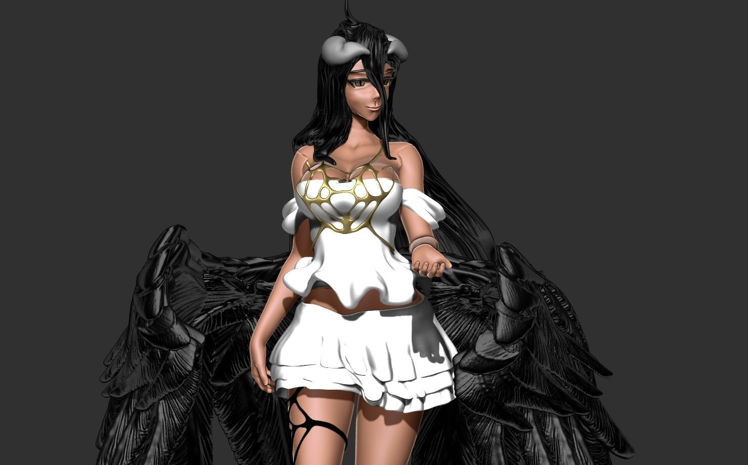 Albedo the overseer - Overlord anime version fanart 3D print model_15