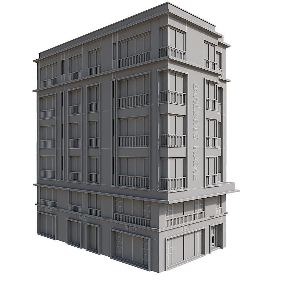 Modern Residential Building 21 3D model_7
