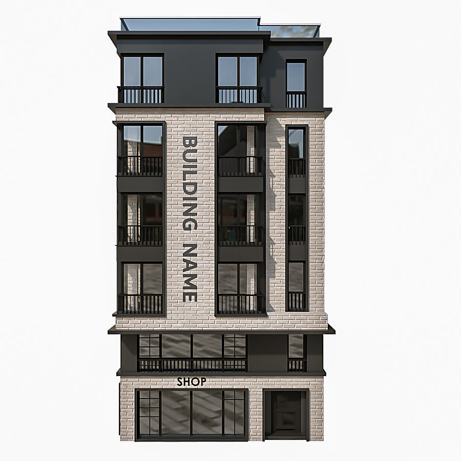 Modern Residential Building 21 3D model_2