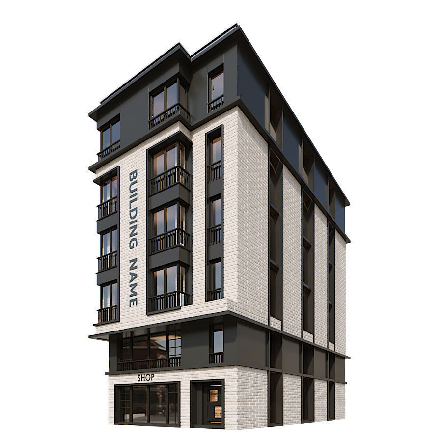 Modern Residential Building 21 3D model_6