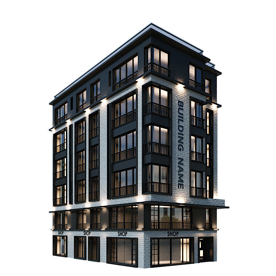 Modern Residential Building 21 3D model_1