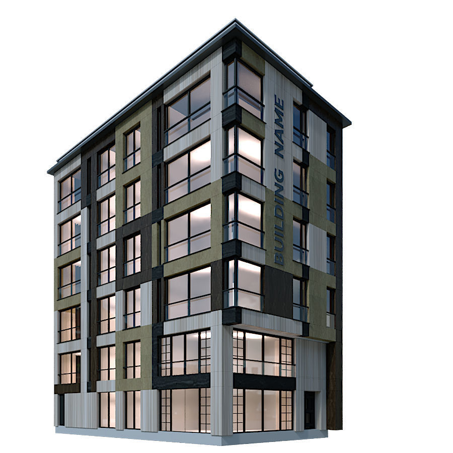 Modern Residential Building 22 3D model_2