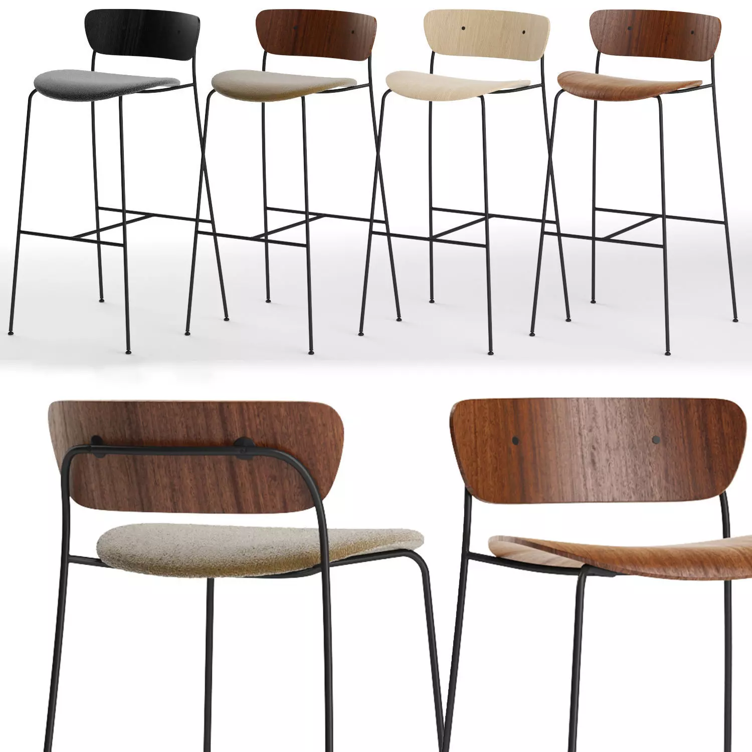 Pavilion AV7  AV9 bar stool 3D model_0