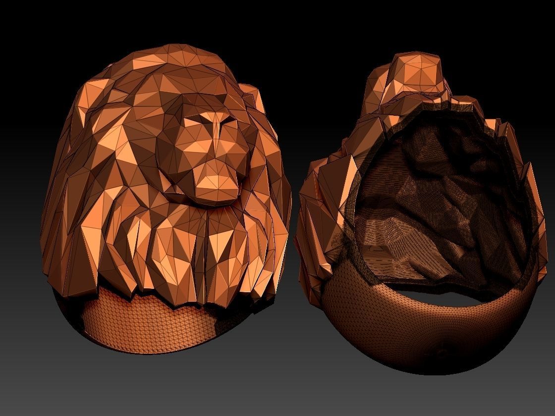 RING LION 3D print model_31