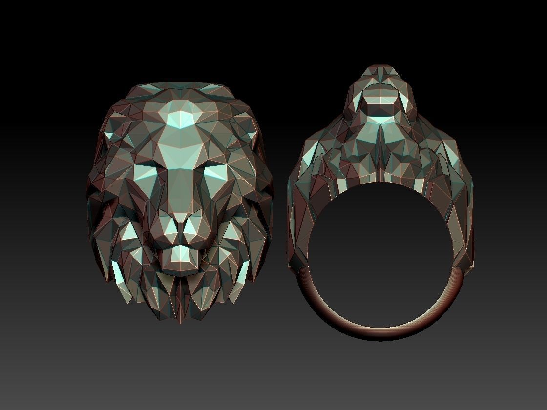 RING LION 3D print model_9