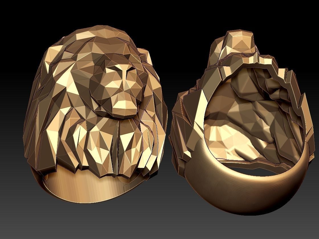 RING LION 3D print model_36