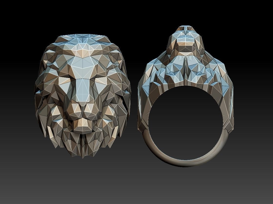 RING LION 3D print model_5