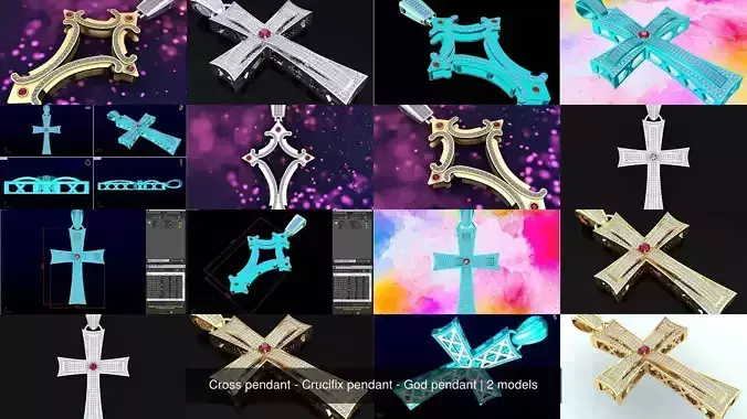 Cross pendant - Crucifix pendant - God pendant