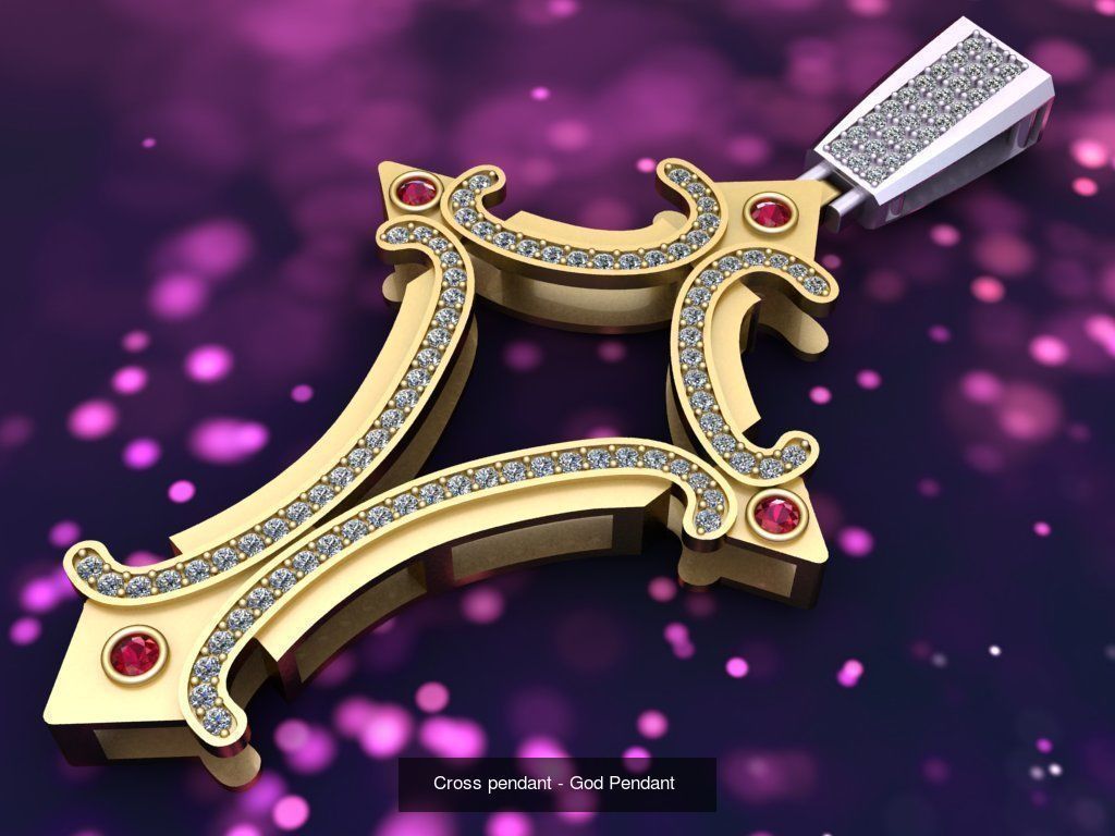Cross pendant - Crucifix pendant - God pendant 3D Model Collection_1