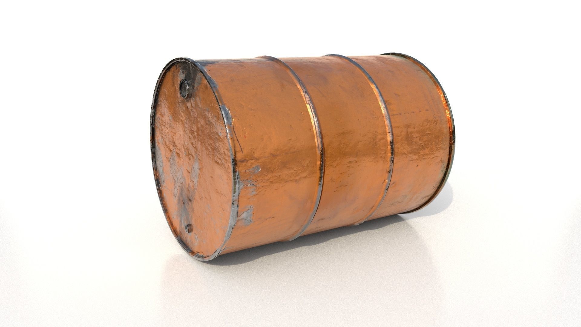 Rusty metal oil barrel 3D model_7