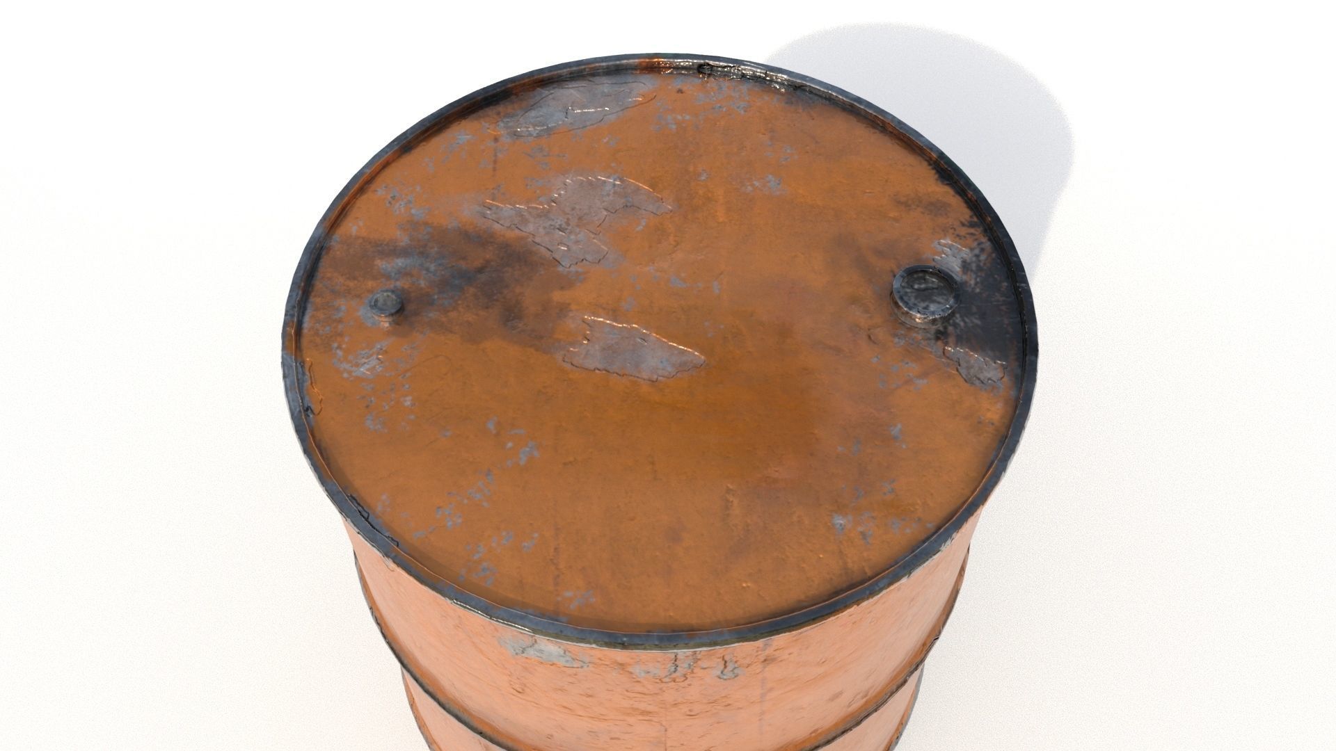Rusty metal oil barrel 3D model_4