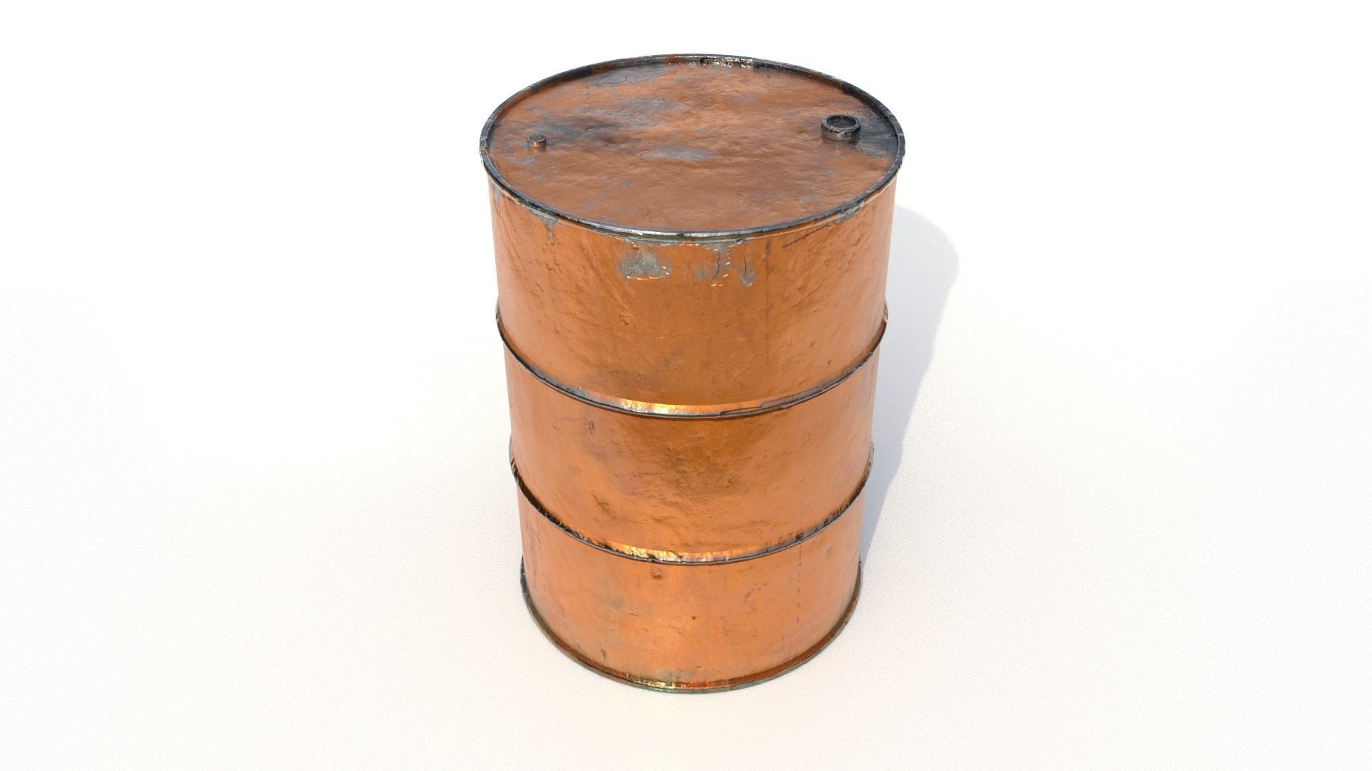 Rusty metal oil barrel 3D model_2
