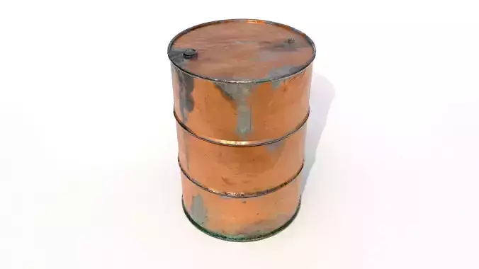 Rusty metal oil barrel