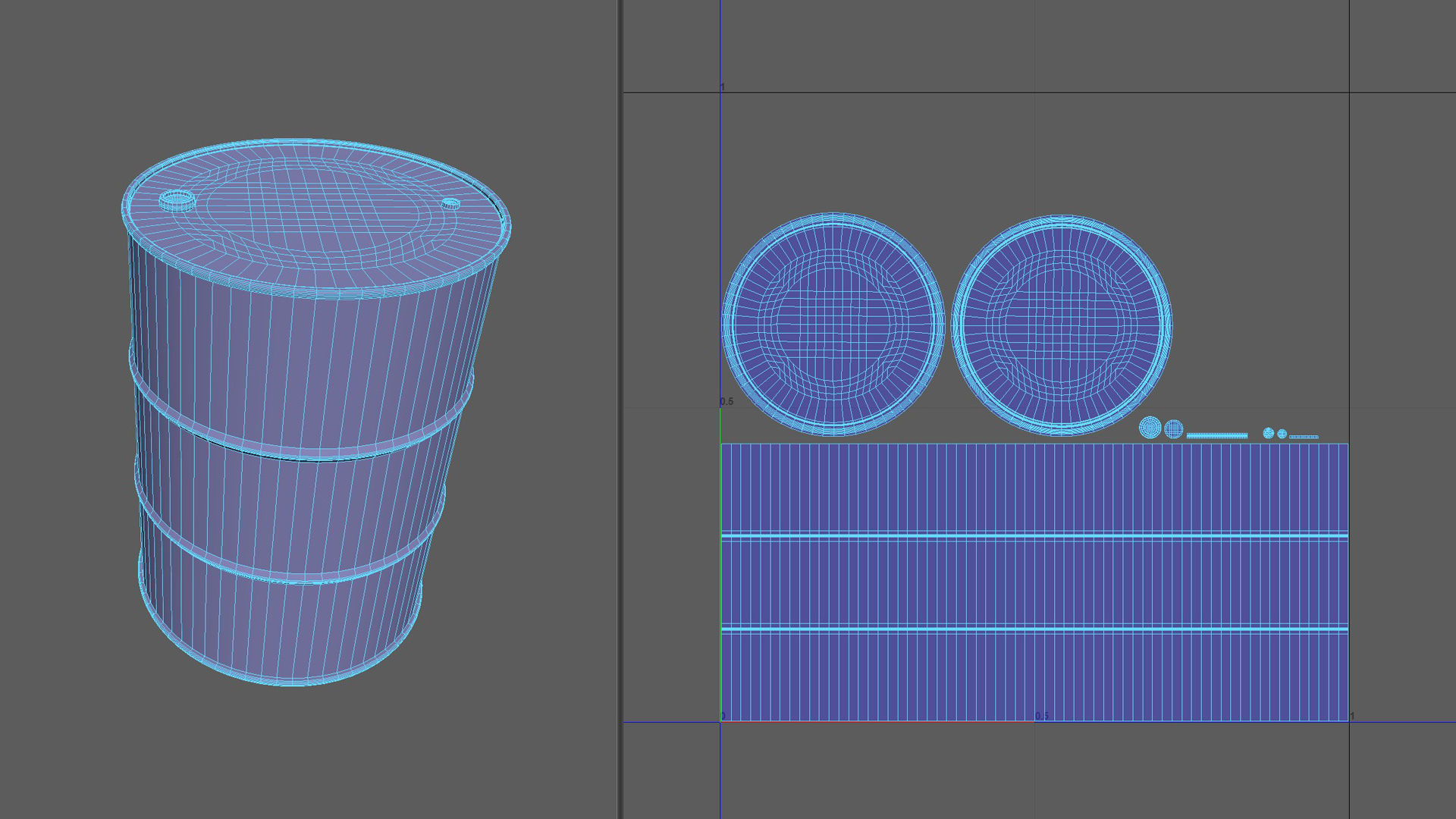 Rusty metal oil barrel 3D model_9