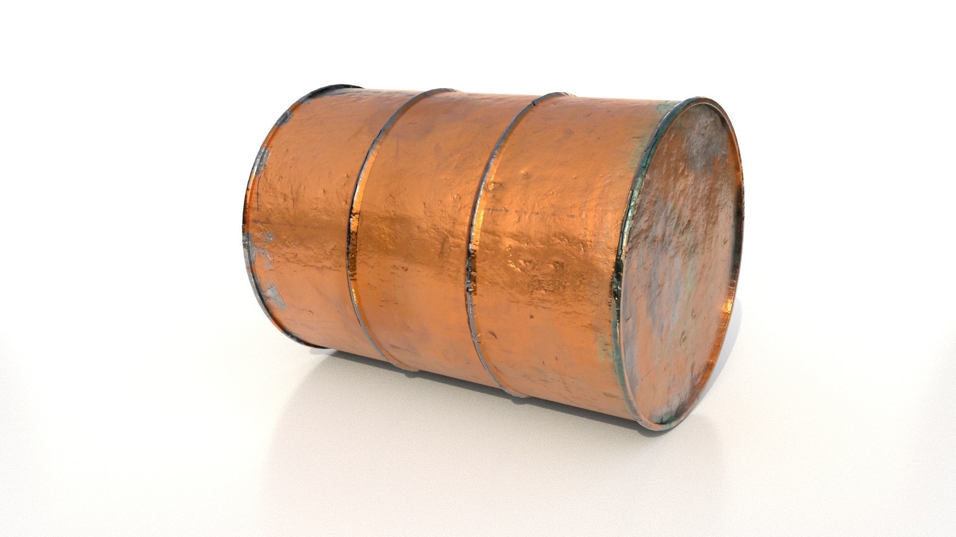 Rusty metal oil barrel 3D model_6