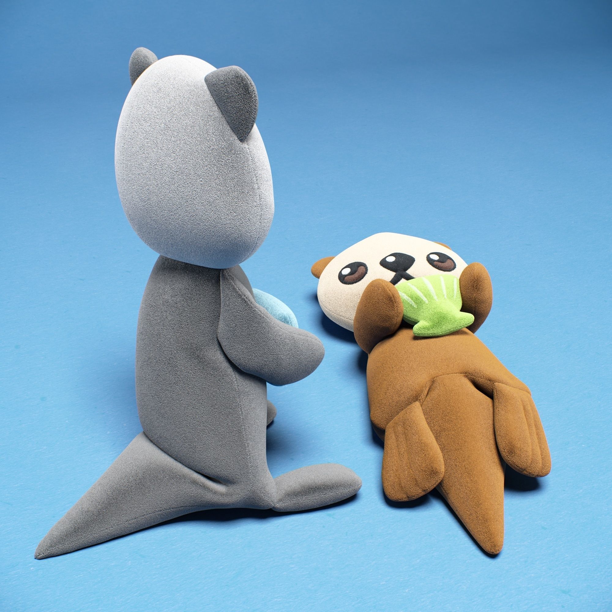kids otter toy 3D model_8