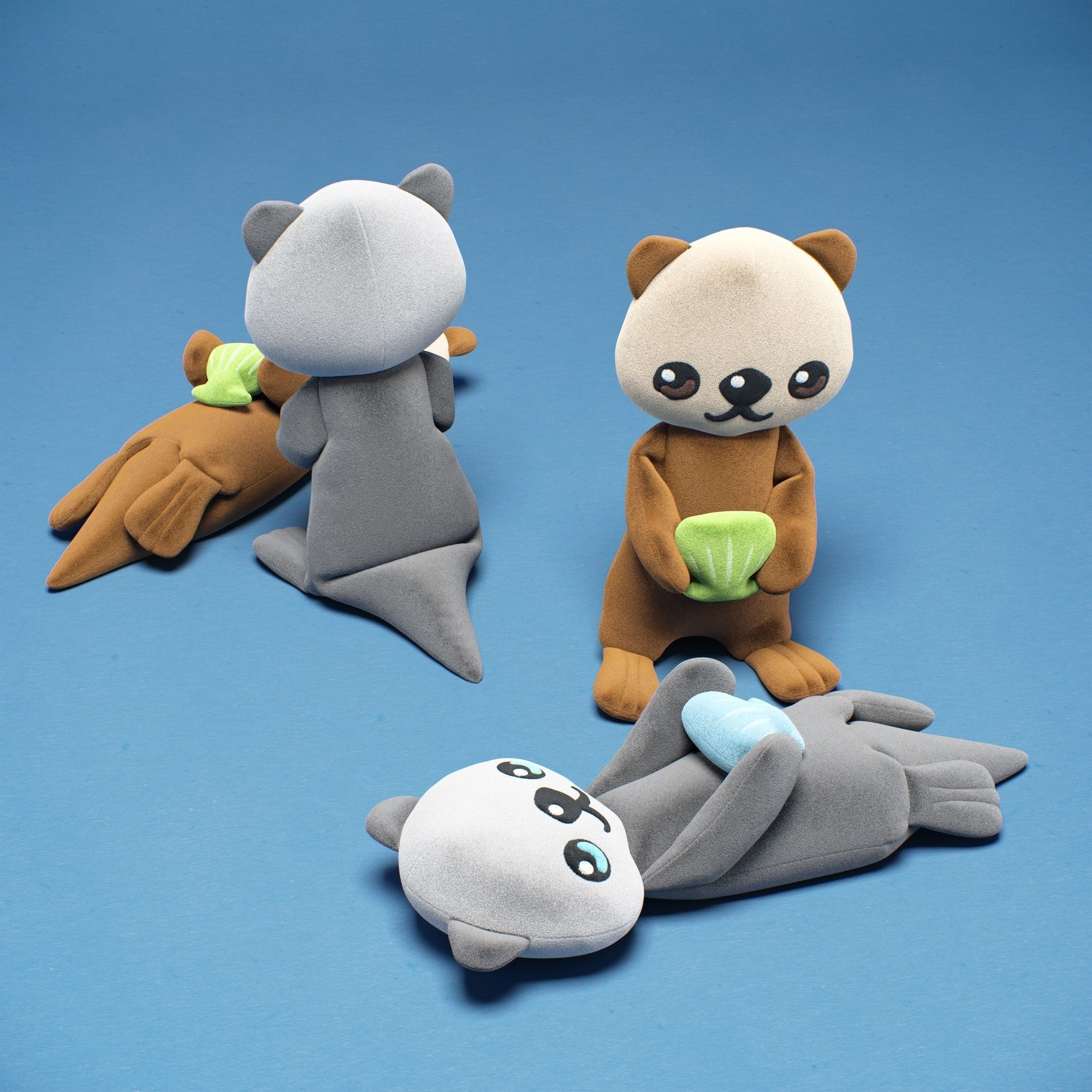kids otter toy 3D model_6