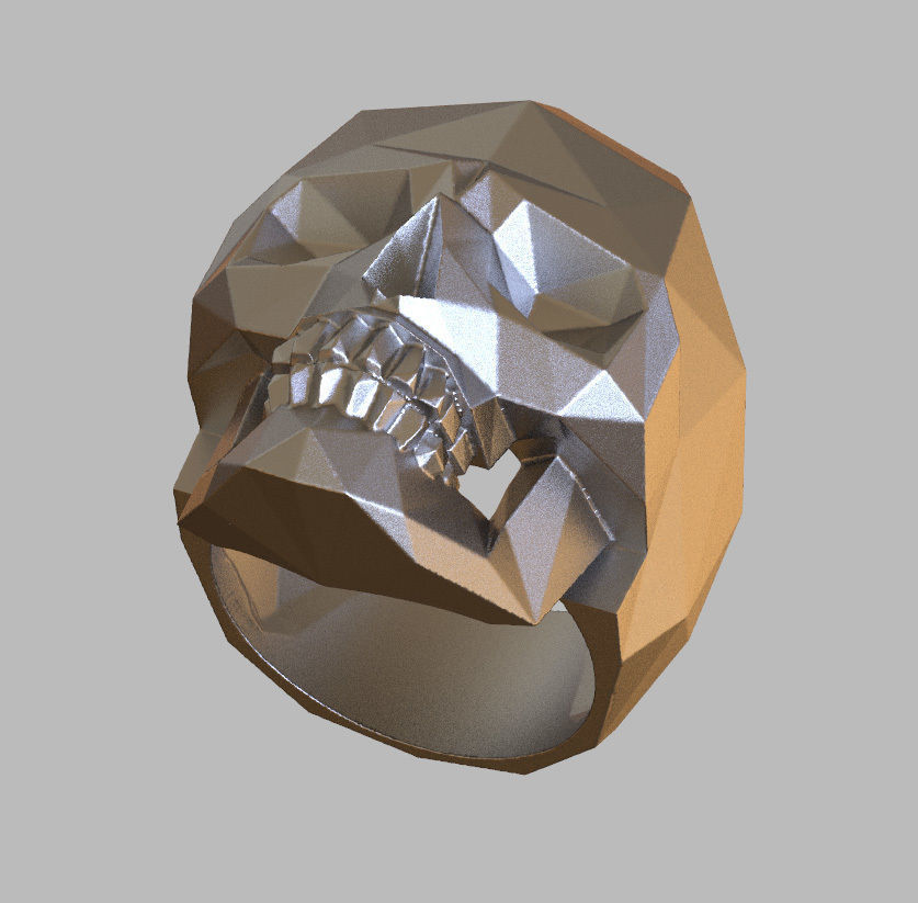 skull ring 3D print model_11