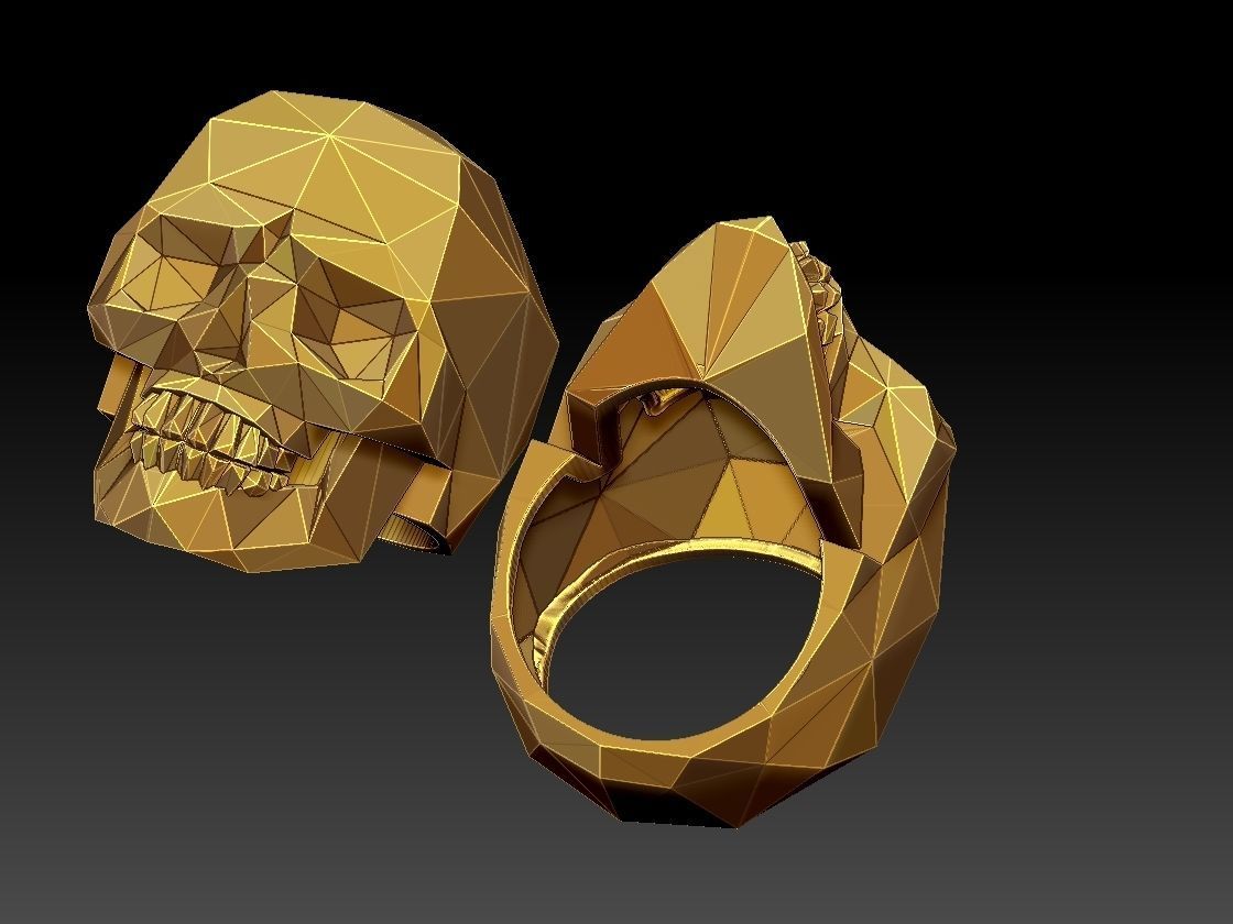 skull ring 3D print model_3